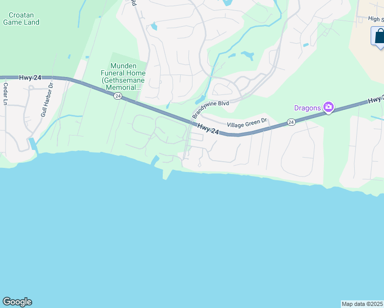 map of restaurants, bars, coffee shops, grocery stores, and more near 161 Bogue Drive in Morehead City