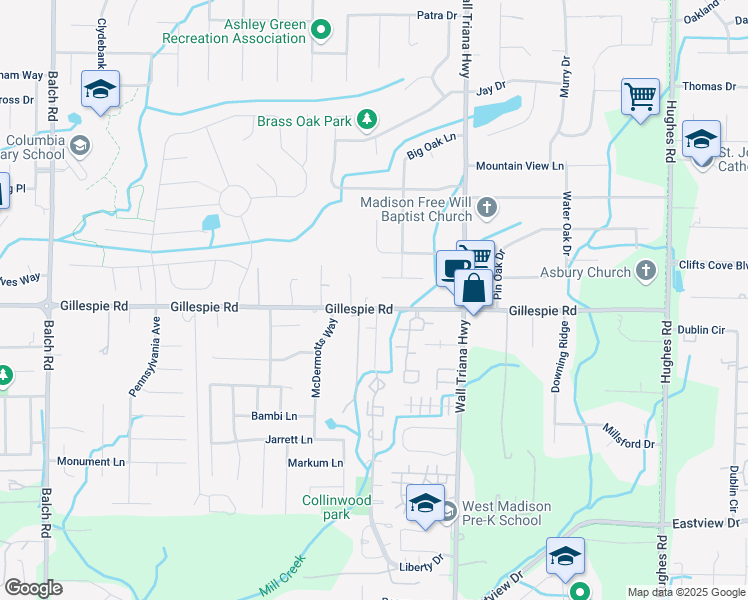 map of restaurants, bars, coffee shops, grocery stores, and more near 207 Little Oak in Madison