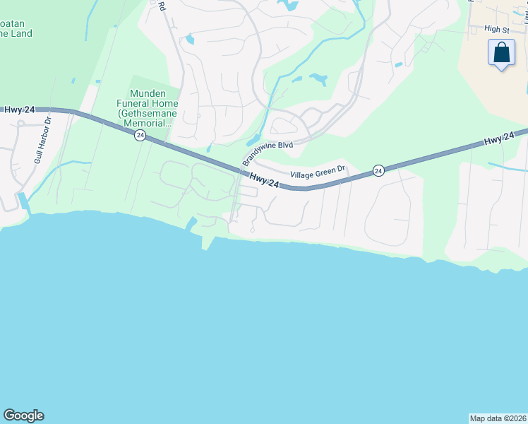 map of restaurants, bars, coffee shops, grocery stores, and more near 109 Core Dr E in Morehead City