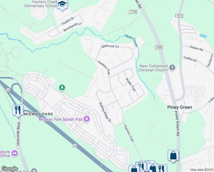 map of restaurants, bars, coffee shops, grocery stores, and more near 119 Live Oak Court in Jacksonville