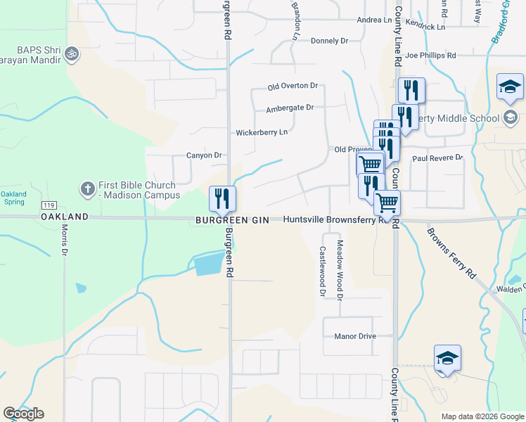 map of restaurants, bars, coffee shops, grocery stores, and more near 335 Stoneham Way in Madison
