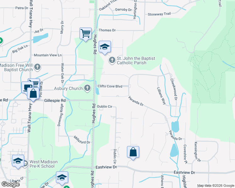 map of restaurants, bars, coffee shops, grocery stores, and more near 102 Cliftmere Place in Madison