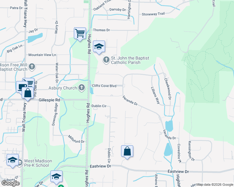map of restaurants, bars, coffee shops, grocery stores, and more near 102 Cliftmere Place in Madison