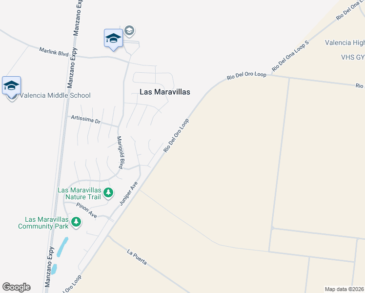 map of restaurants, bars, coffee shops, grocery stores, and more near Rio Del Oro Loop in Los Lunas