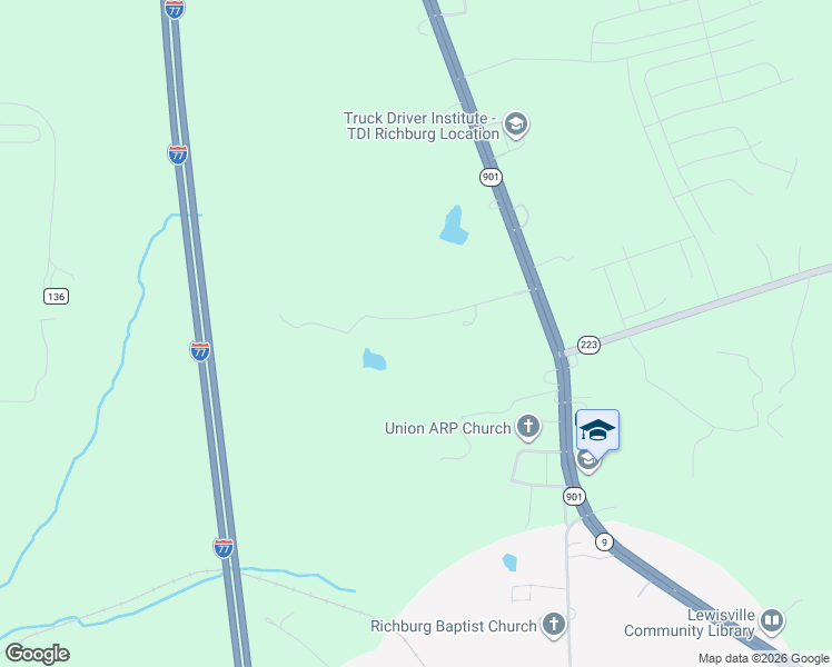 map of restaurants, bars, coffee shops, grocery stores, and more near 474-484 Elliott Road in Richburg