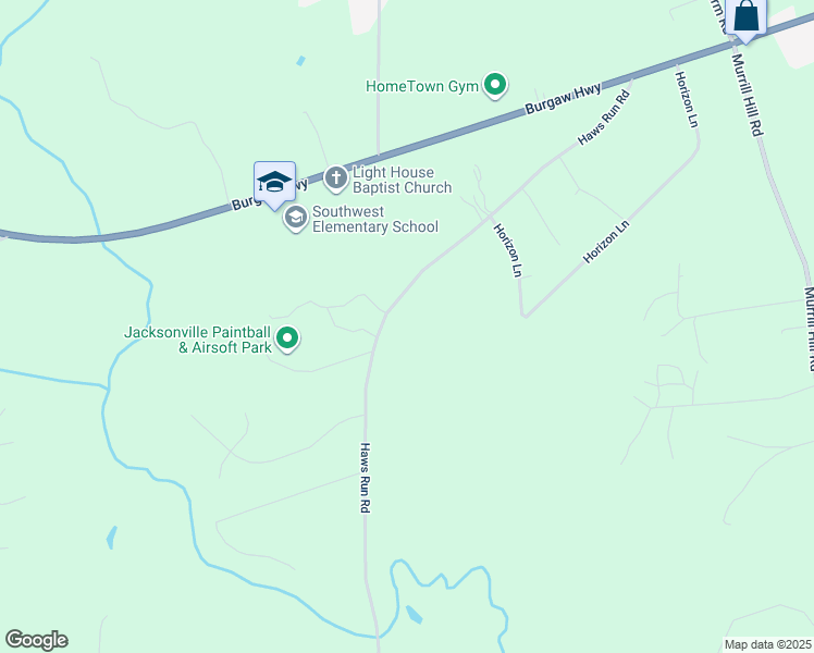 map of restaurants, bars, coffee shops, grocery stores, and more near 567 Haws Run Road in Jacksonville