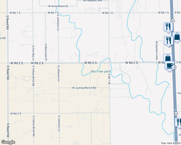 map of restaurants, bars, coffee shops, grocery stores, and more near 1010 West Justray Ranch Road in Chino Valley