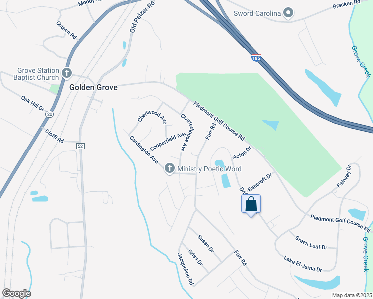 map of restaurants, bars, coffee shops, grocery stores, and more near 52 Charterhouse Avenue in Piedmont