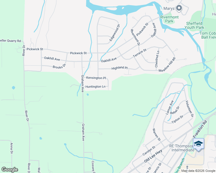 map of restaurants, bars, coffee shops, grocery stores, and more near 1232 Huntington Ln in Tuscumbia