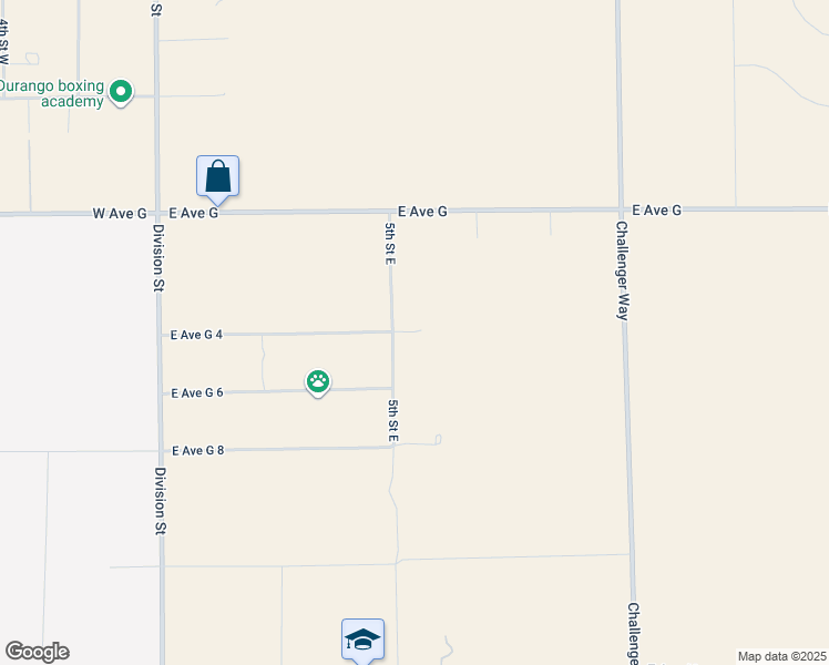 map of restaurants, bars, coffee shops, grocery stores, and more near East Avenue G4 in Lancaster