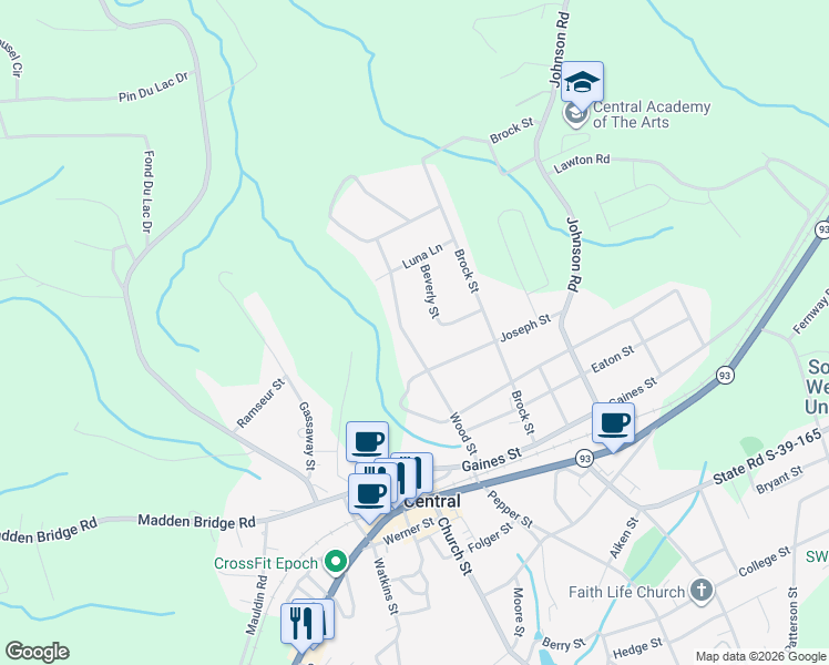 map of restaurants, bars, coffee shops, grocery stores, and more near 420 Wood Street in Central