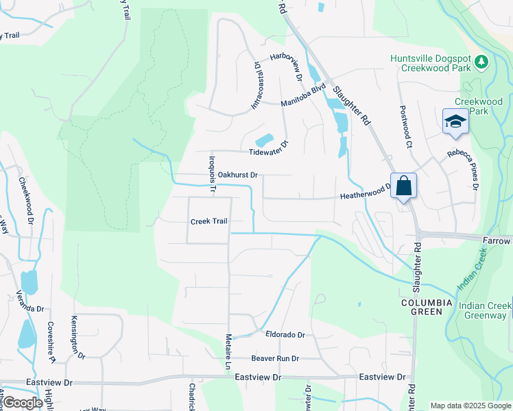 map of restaurants, bars, coffee shops, grocery stores, and more near 101 Creek Trail in Madison