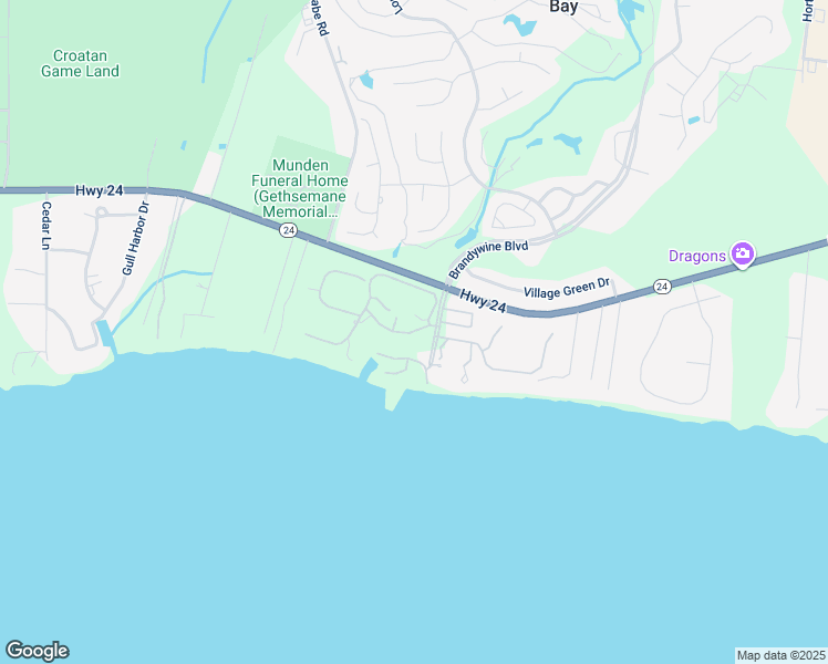 map of restaurants, bars, coffee shops, grocery stores, and more near Core Drive in Newport
