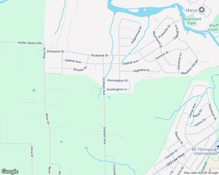 map of restaurants, bars, coffee shops, grocery stores, and more near 1212-1232 Huntington Lane in Tuscumbia