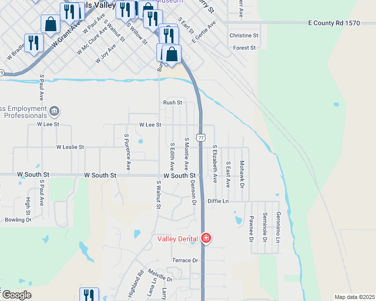 map of restaurants, bars, coffee shops, grocery stores, and more near 1003 South Chickasaw Street in Pauls Valley