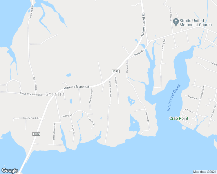 map of restaurants, bars, coffee shops, grocery stores, and more near 134 Straits Point Road in Beaufort