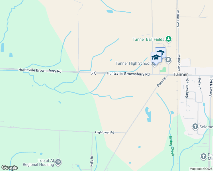 map of restaurants, bars, coffee shops, grocery stores, and more near 19070 Huntsville Brownsferry Road in Athens