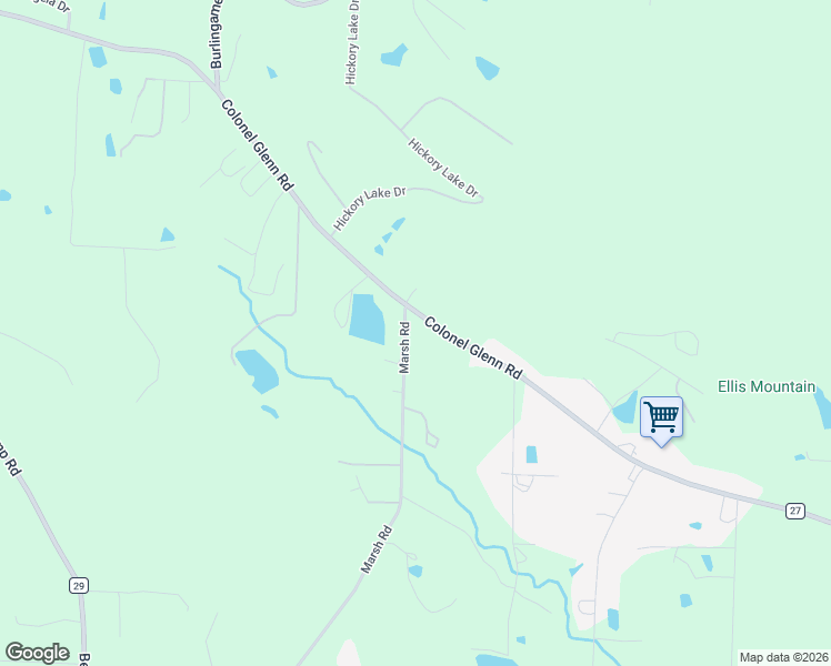 map of restaurants, bars, coffee shops, grocery stores, and more near 4241 Marsh Road in Little Rock