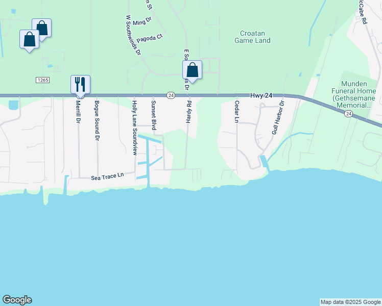 map of restaurants, bars, coffee shops, grocery stores, and more near 106 Twin Oaks Lane in Newport