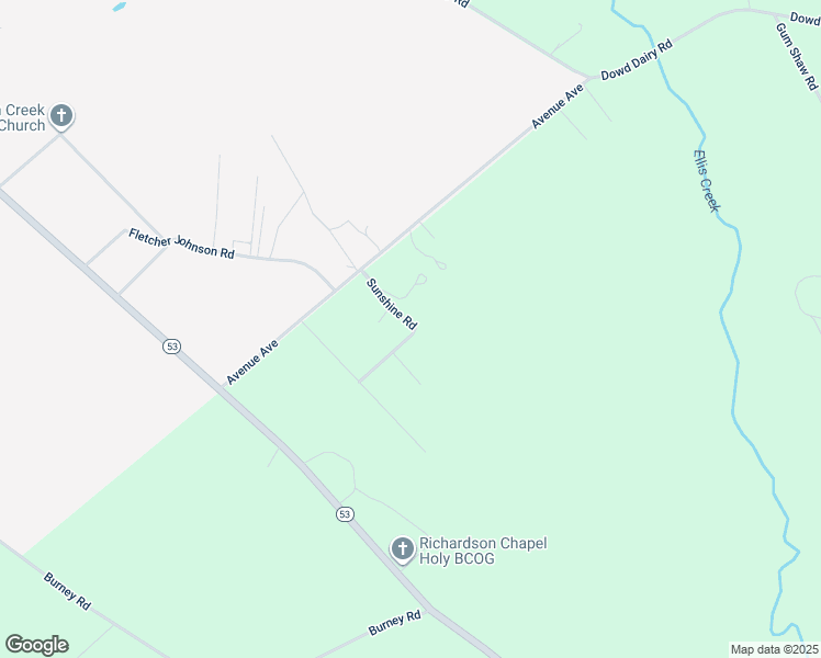 map of restaurants, bars, coffee shops, grocery stores, and more near 131 Sunshine Road in White Oak