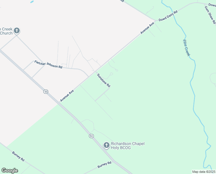 map of restaurants, bars, coffee shops, grocery stores, and more near 131 Sunshine Road in White Oak