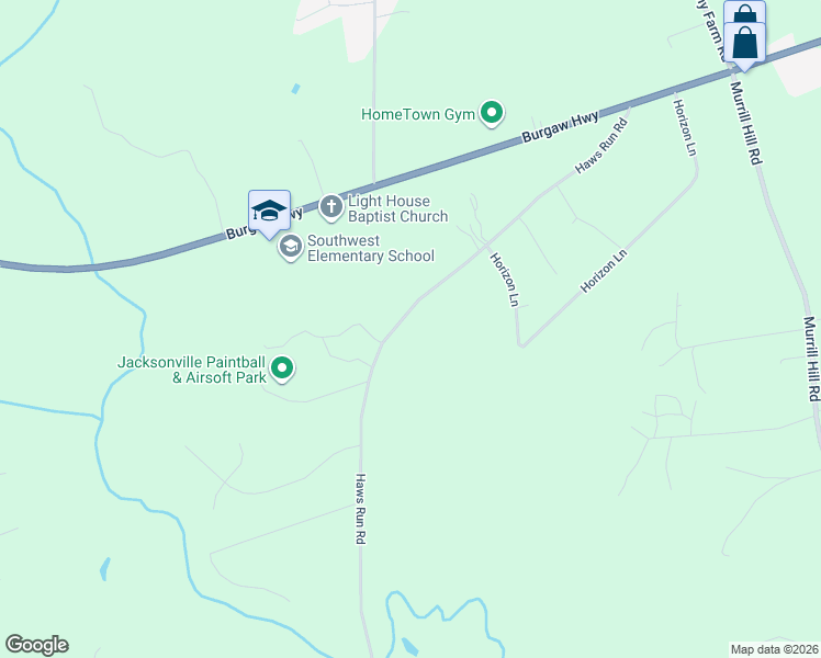 map of restaurants, bars, coffee shops, grocery stores, and more near 248 Haws Run Road in Jacksonville