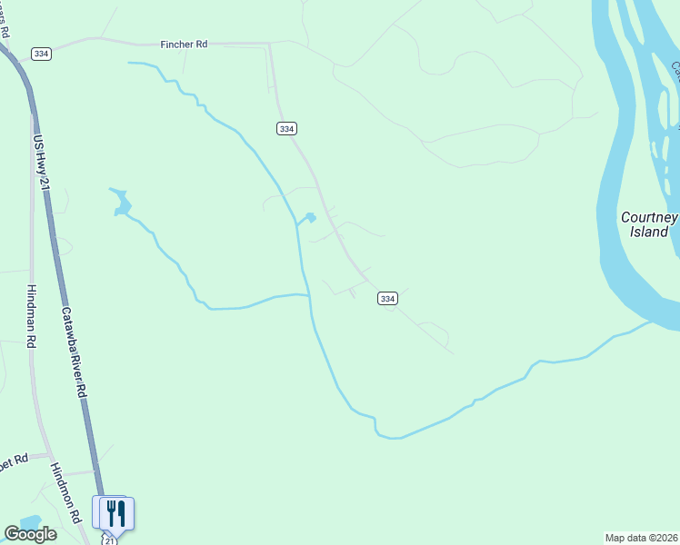 map of restaurants, bars, coffee shops, grocery stores, and more near 1244 State Road 334 in Fort Lawn