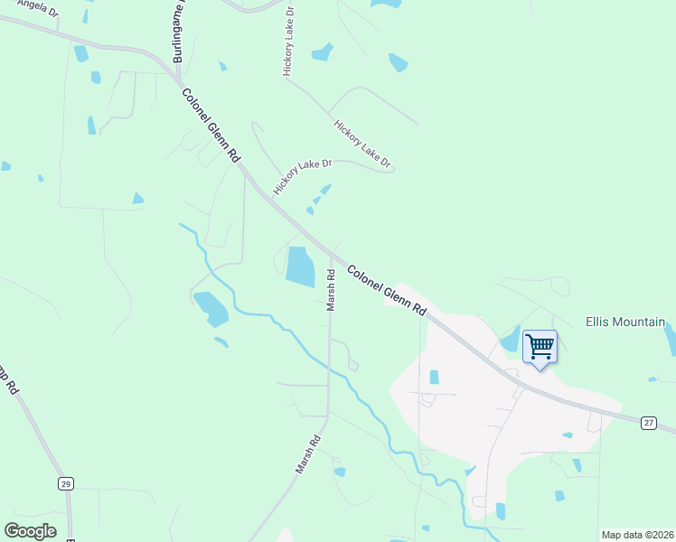 map of restaurants, bars, coffee shops, grocery stores, and more near 4241 Marsh Road in Little Rock