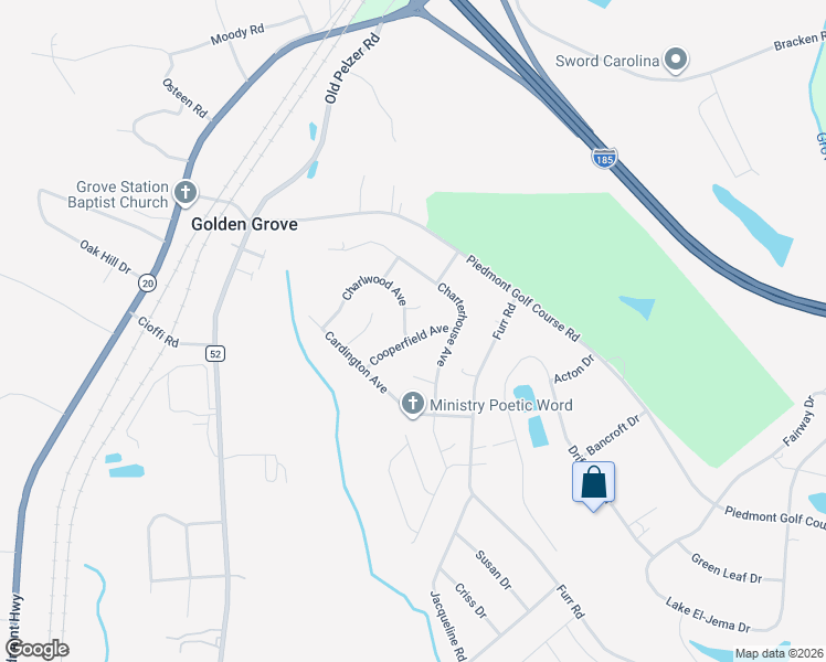 map of restaurants, bars, coffee shops, grocery stores, and more near 1 Charlwood Court in Piedmont