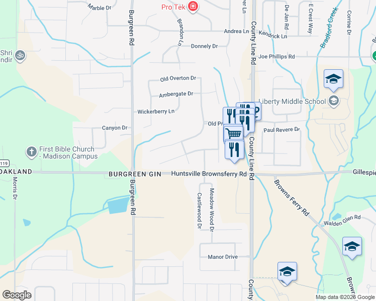 map of restaurants, bars, coffee shops, grocery stores, and more near 278 Old Overton Drive in Madison