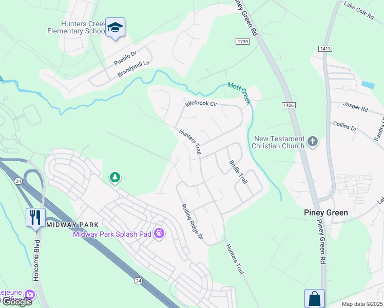 map of restaurants, bars, coffee shops, grocery stores, and more near 204 Live Oak Court in Jacksonville