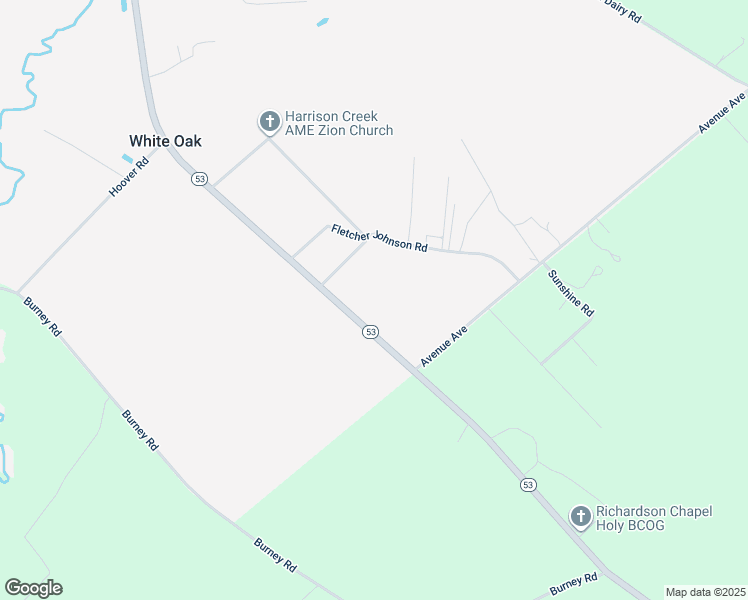 map of restaurants, bars, coffee shops, grocery stores, and more near 8684 North Carolina 53 in White Oak