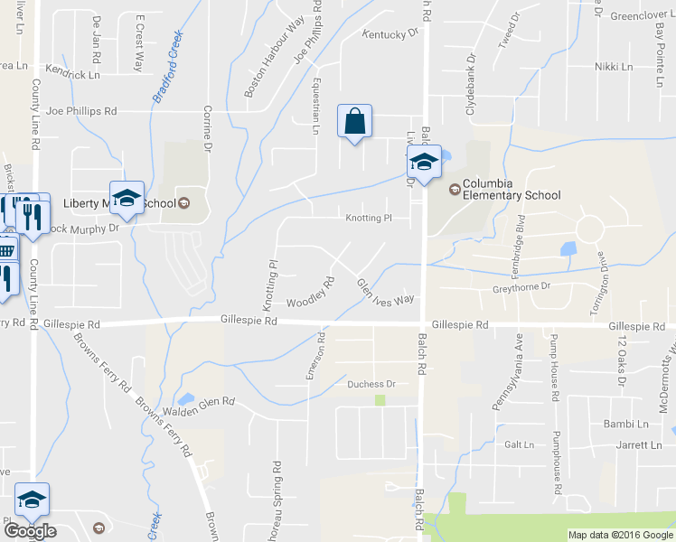 map of restaurants, bars, coffee shops, grocery stores, and more near 121 Glen Ives Way in Madison