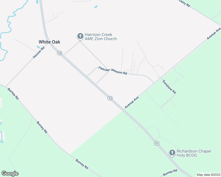 map of restaurants, bars, coffee shops, grocery stores, and more near 8684 North Carolina 53 in White Oak