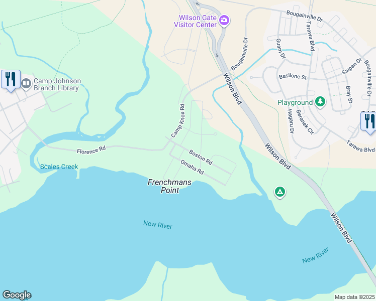 map of restaurants, bars, coffee shops, grocery stores, and more near 7001 Boston Road in Jacksonville