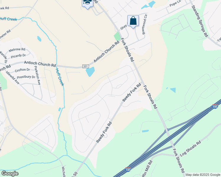 map of restaurants, bars, coffee shops, grocery stores, and more near 7 Glad Street in Greenville
