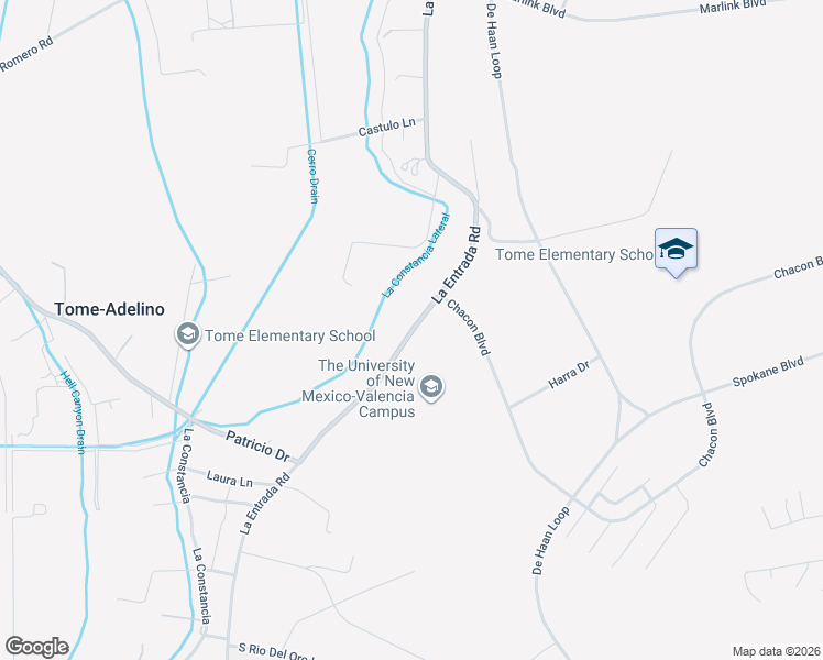 map of restaurants, bars, coffee shops, grocery stores, and more near 299 La Entrada Road in Los Lunas
