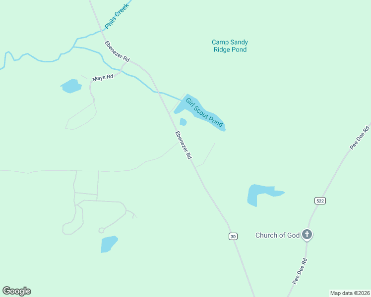 map of restaurants, bars, coffee shops, grocery stores, and more near 3580 Ebenezer Road in Bennettsville