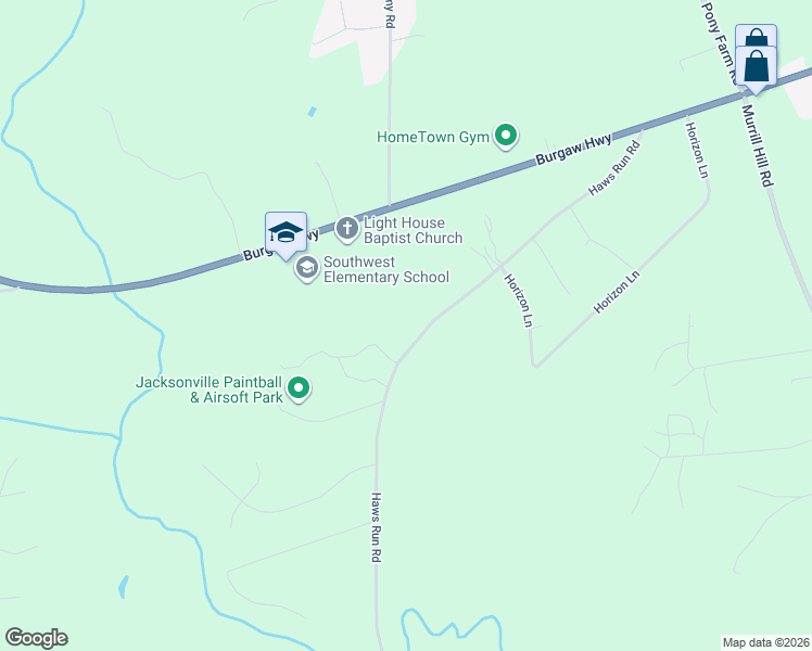 map of restaurants, bars, coffee shops, grocery stores, and more near 248 Haws Run Road in Jacksonville