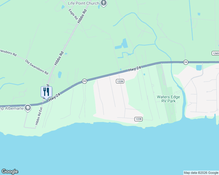 map of restaurants, bars, coffee shops, grocery stores, and more near 154 Florida Park Road in Newport