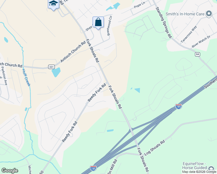 map of restaurants, bars, coffee shops, grocery stores, and more near 19 Rolling Meadow Avenue in Greenville