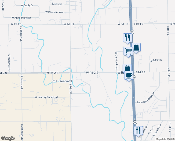 map of restaurants, bars, coffee shops, grocery stores, and more near 926 West Road 2 South in Chino Valley