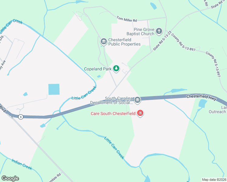 map of restaurants, bars, coffee shops, grocery stores, and more near State Road S-13-23 in Chesterfield