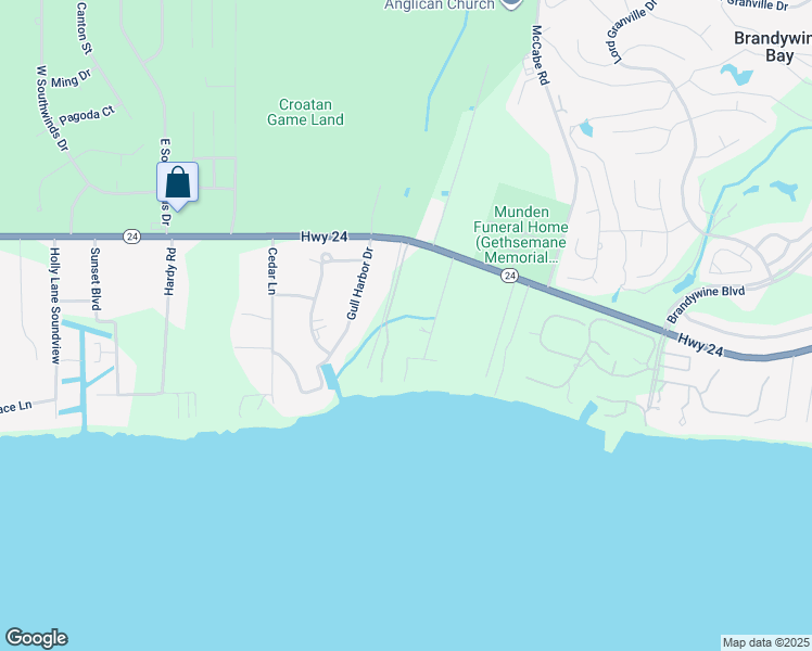 map of restaurants, bars, coffee shops, grocery stores, and more near 761 North Carolina 24 in Newport