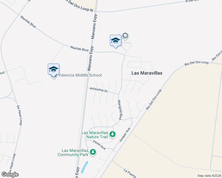 map of restaurants, bars, coffee shops, grocery stores, and more near 16 Cliffrose Trail in Los Lunas