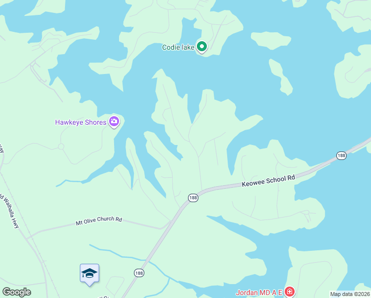 map of restaurants, bars, coffee shops, grocery stores, and more near 126 Cane Creek Harbor Road in Seneca