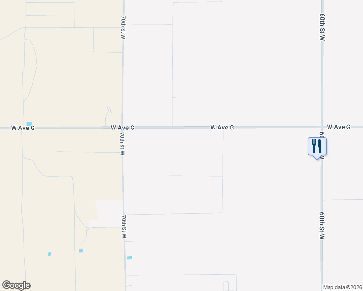map of restaurants, bars, coffee shops, grocery stores, and more near 6635 West Avenue G in Lancaster