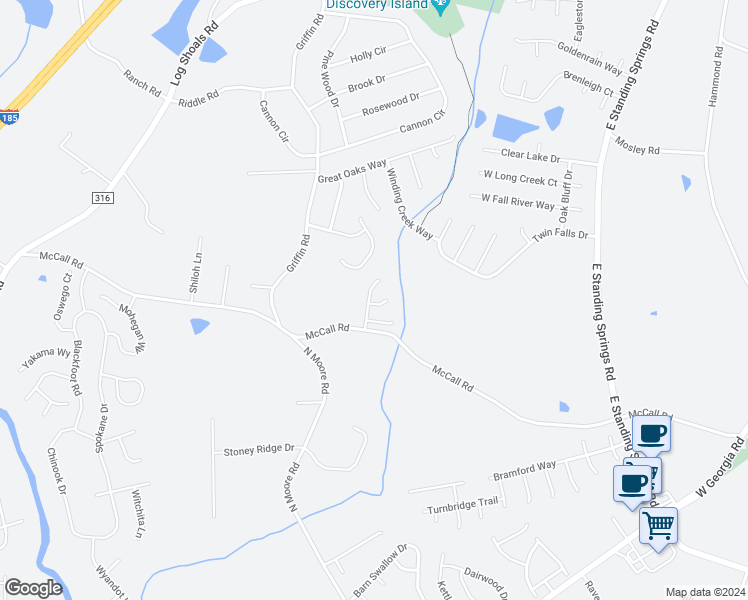 map of restaurants, bars, coffee shops, grocery stores, and more near 200 Cassidy Court in Simpsonville