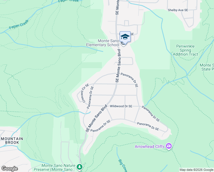 map of restaurants, bars, coffee shops, grocery stores, and more near 3407 Hutchens Avenue Southeast in Huntsville
