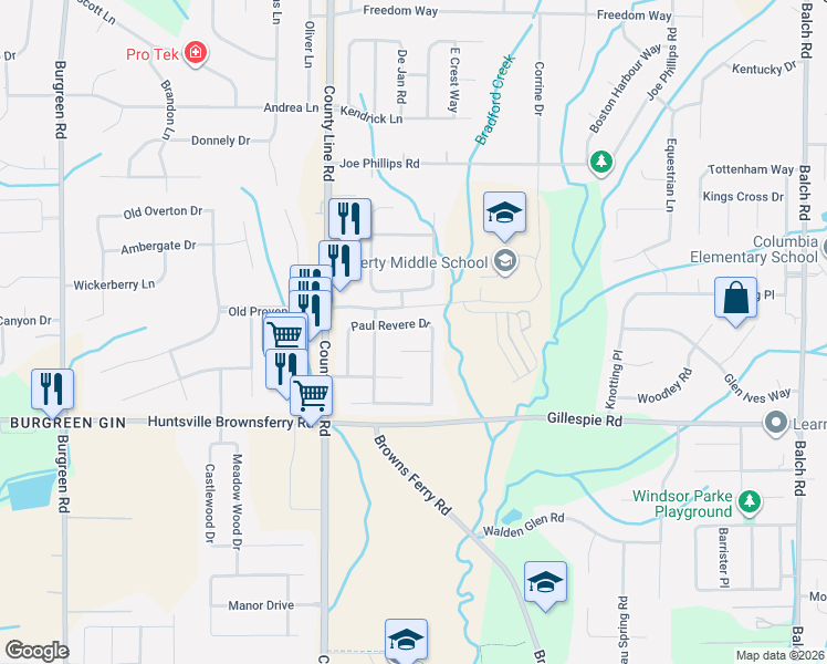 map of restaurants, bars, coffee shops, grocery stores, and more near 149 Paul Revere Drive in Madison